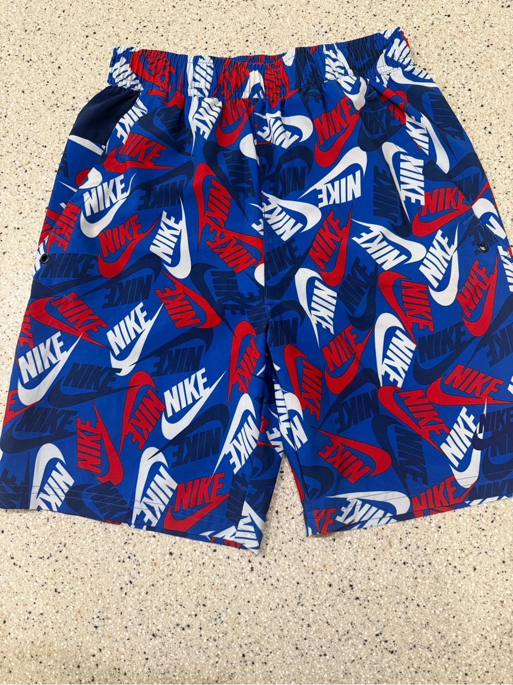 Nike Blue Red White Allover Logo Shorts